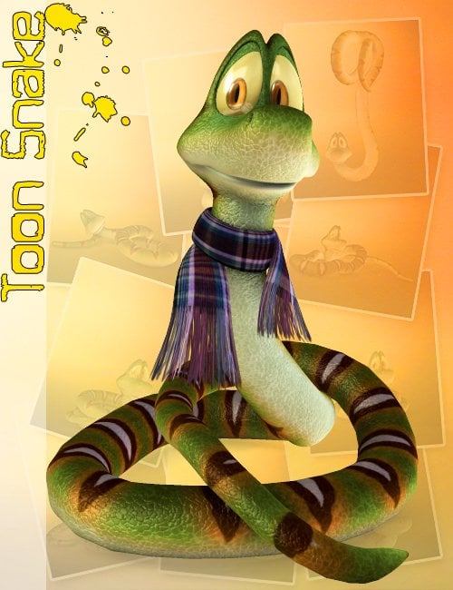 3D Universe Toon Snake by: 3D Universe, 3D Models by Daz 3D