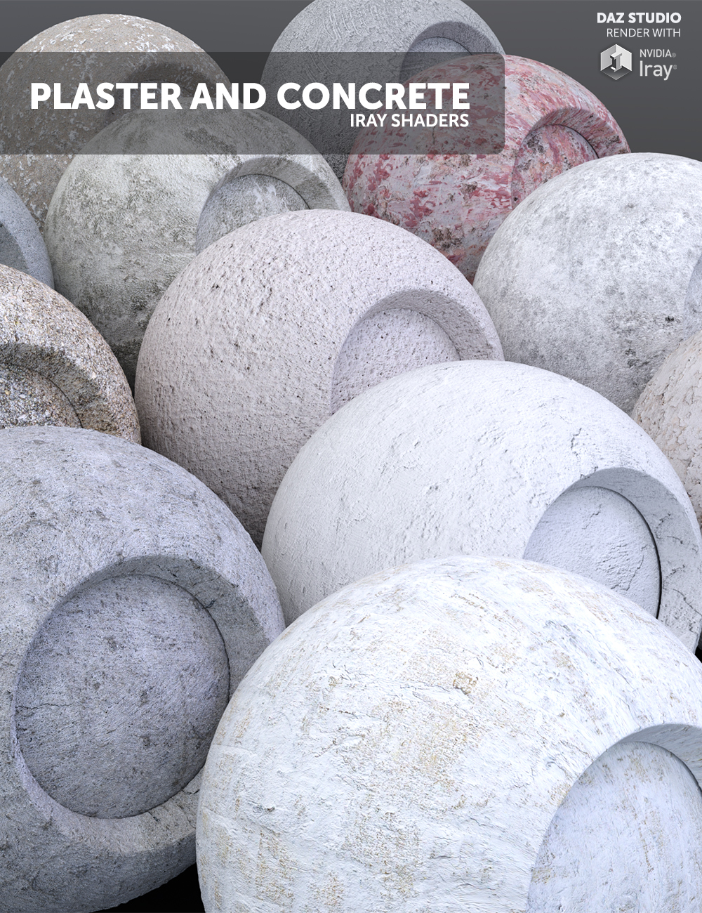 Plaster and Concrete - Iray Shaders by: Dimidrol, 3D Models by Daz 3D