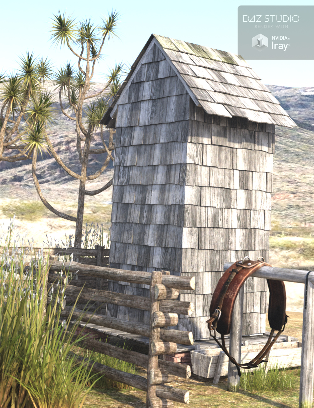 Wild West Outhouse Wild West Outhouse by: Merlin Studios, 3D Models by Daz 3D