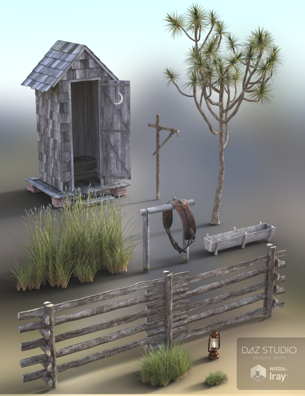 Wild West Outhouse by: Merlin Studios, 3D Models by Daz 3D