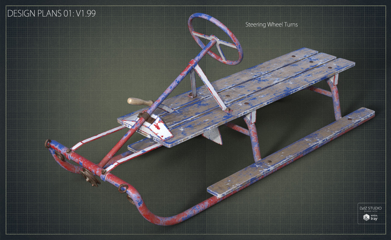 Vintage Sleds Vol 2 Vintage Sleds Vol 2 by: David BrinnenForbiddenWhispers, 3D Models by Daz 3D