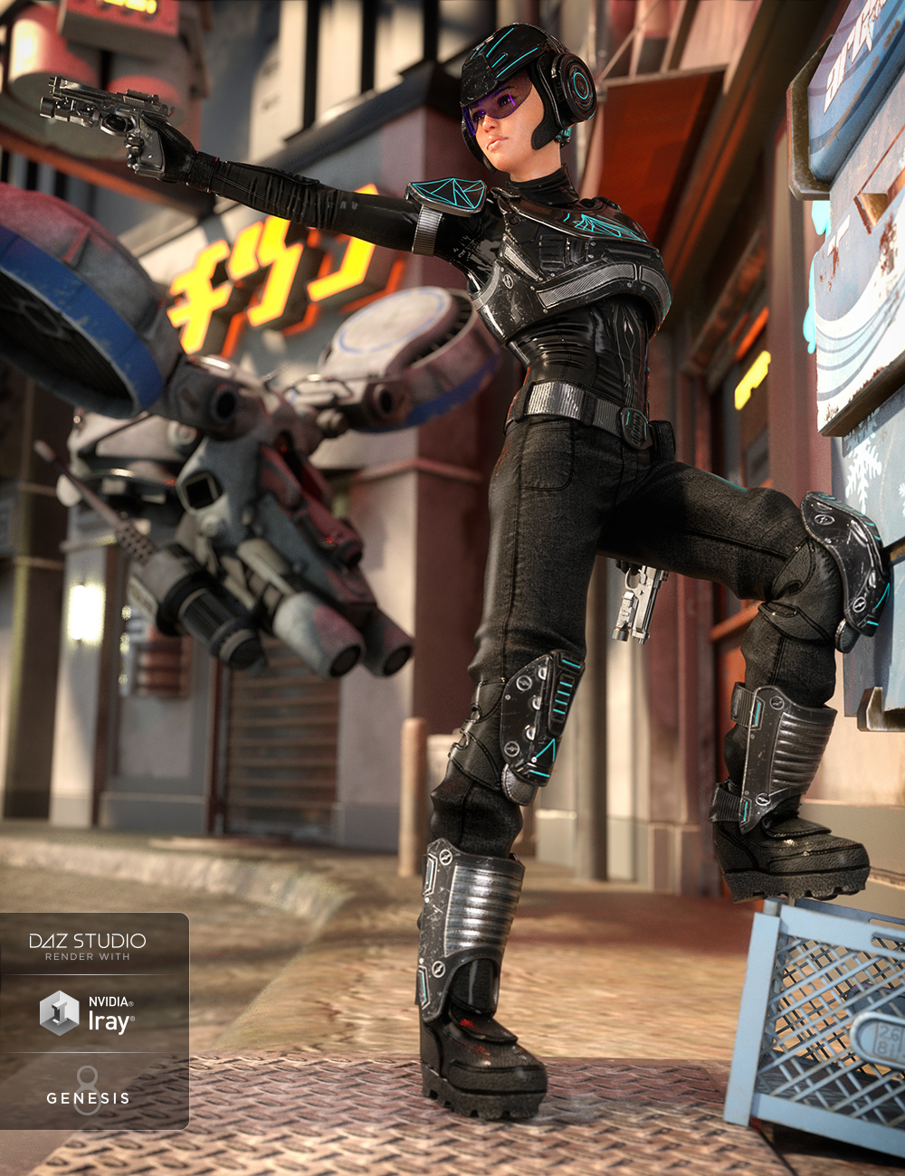 Sci-Fi Battle Outfit for Genesis 8 Female(s) by: DemianYura, 3D Models by Daz 3D