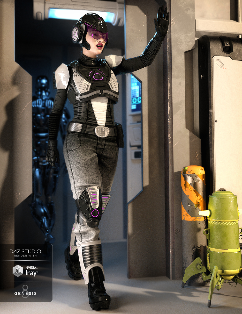 Sci-Fi Battle Outfit Textures by: Demian, 3D Models by Daz 3D