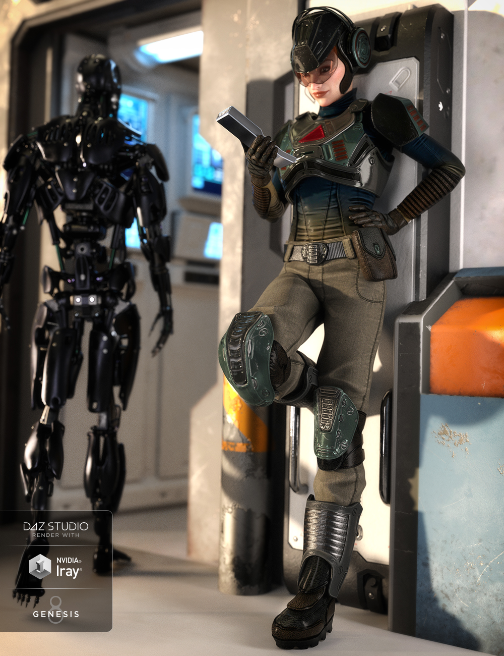 Sci-Fi Battle Outfit Textures by: Demian, 3D Models by Daz 3D