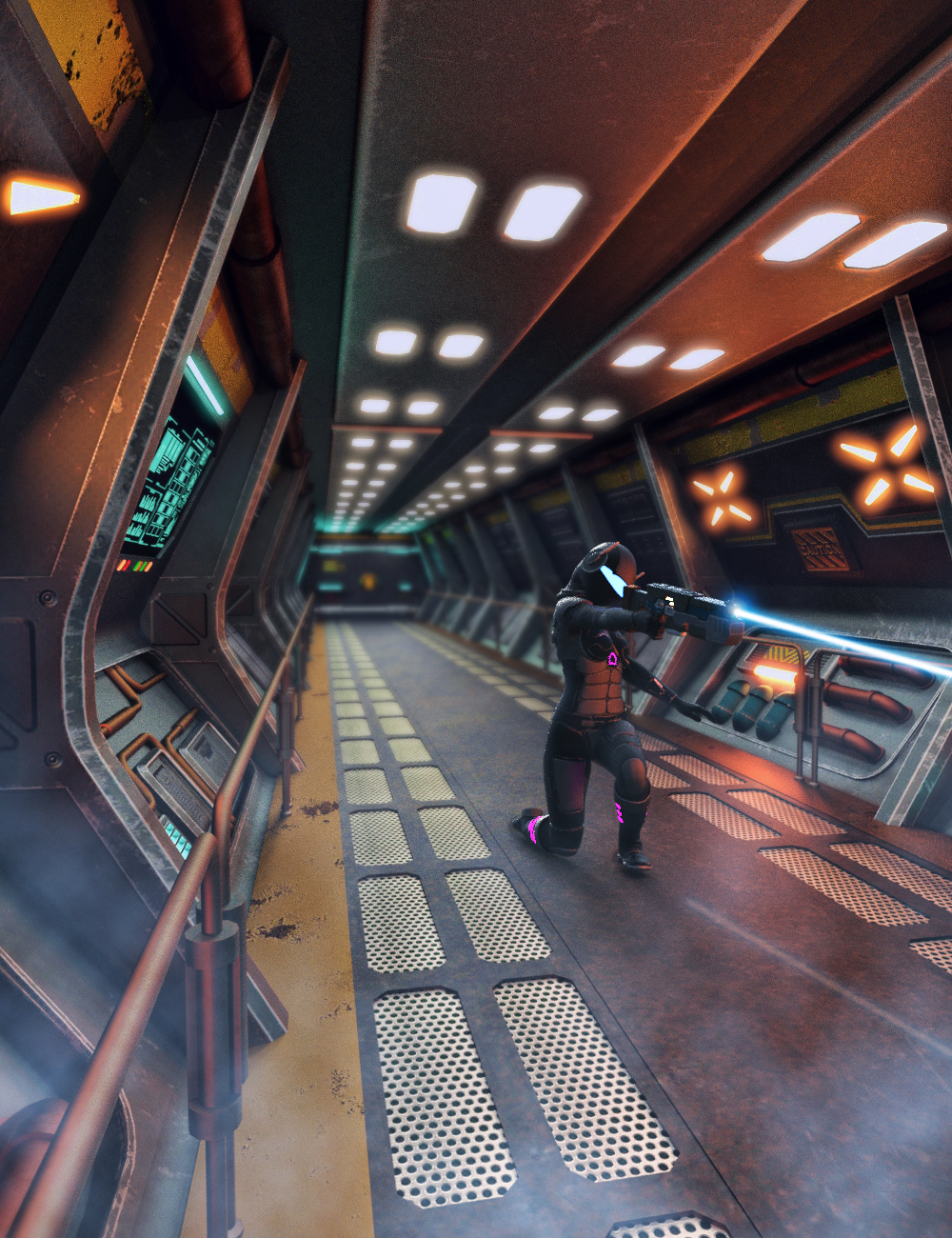 Sci-fi Corridor Level 21 by: AcharyaPolina, 3D Models by Daz 3D