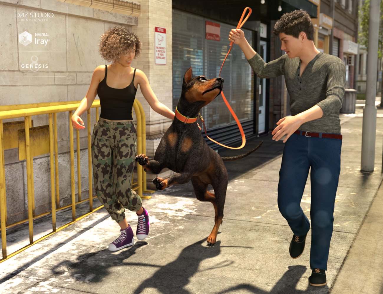 Walk the Dog 8 Poses for Genesis 8 | Daz 3D