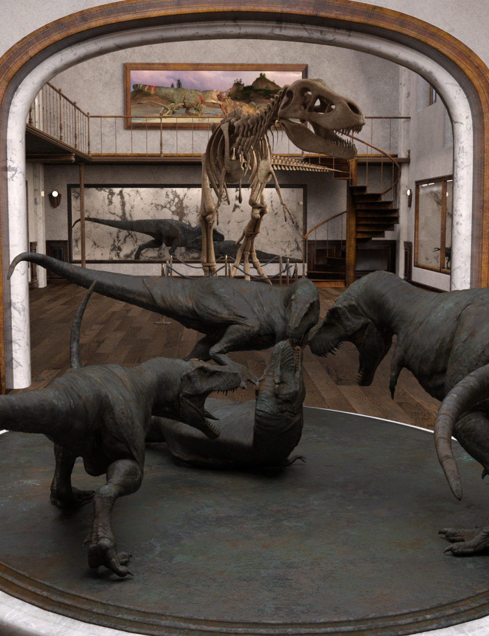 Dinosaur Exhibition Gallery by: Deepsea, 3D Models by Daz 3D
