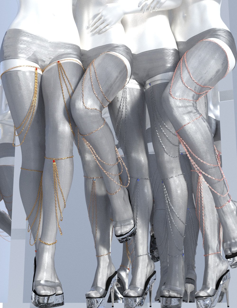 Leg Chains 2 for Genesis 3 and 8 Female(s) by: Sshodan, 3D Models by Daz 3D