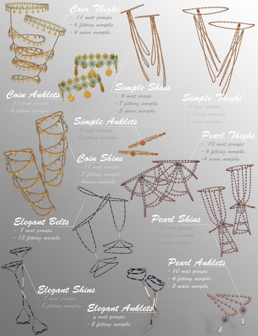 Leg Chains 2 for Genesis 3 and 8 Female(s) Leg Chains 2 for Genesis 3 and 8 Female(s) by: Sshodan, 3D Models by Daz 3D