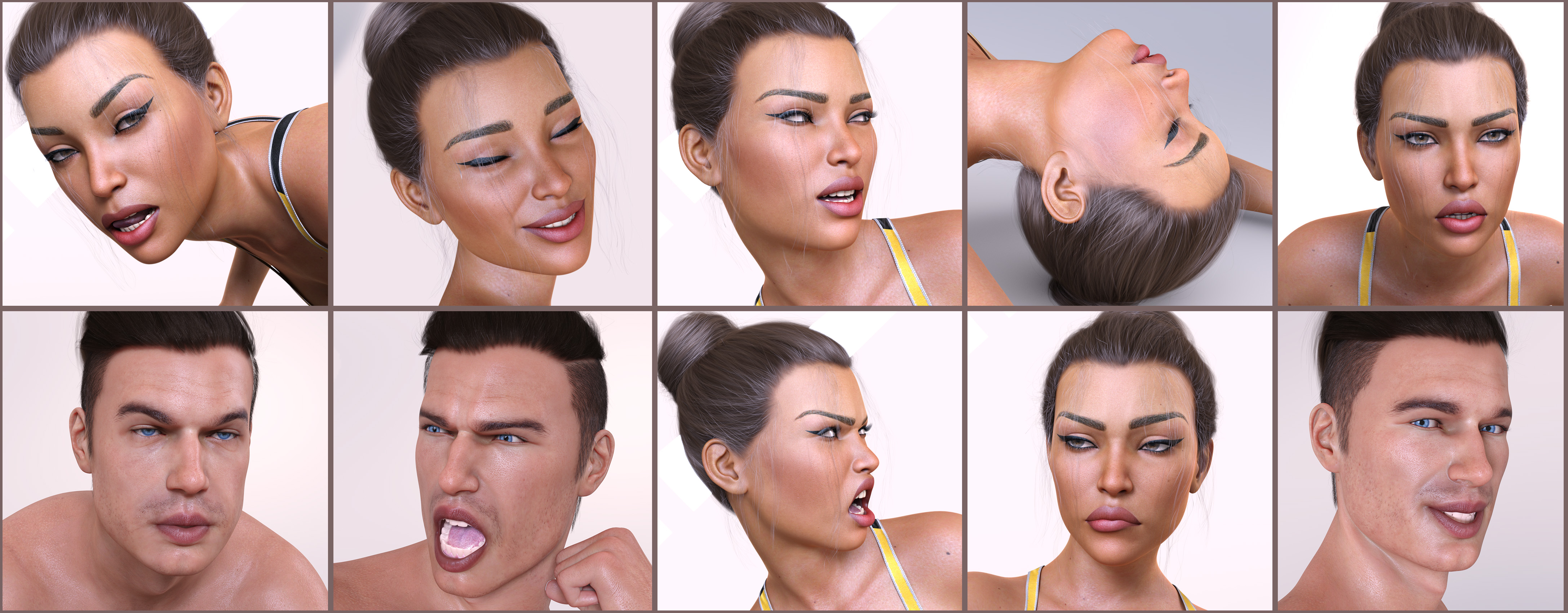 Z Working Hard - Dialable and One-Click Expressions by: Zeddicuss, 3D Models by Daz 3D