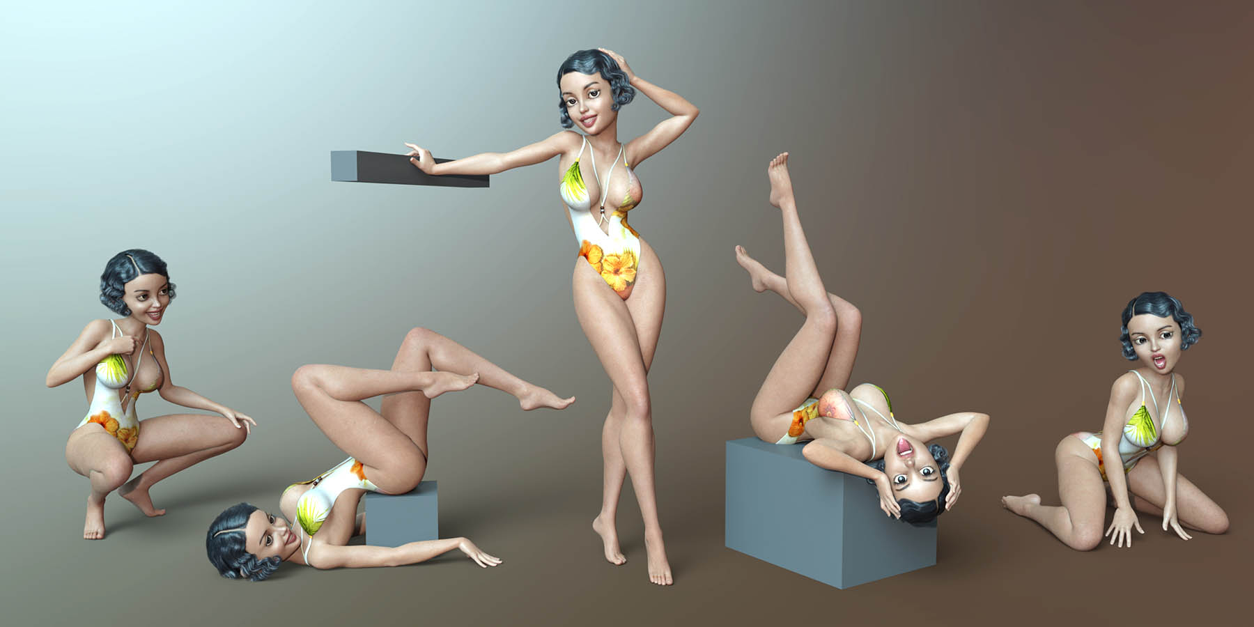 Playful Pin-up Poses and Expressions for Genesis 8 Female(s) Playful Pin-up Poses and Expressions for Genesis 8 Female(s) by: Capsces Digital Ink, 3D Models by Daz 3D