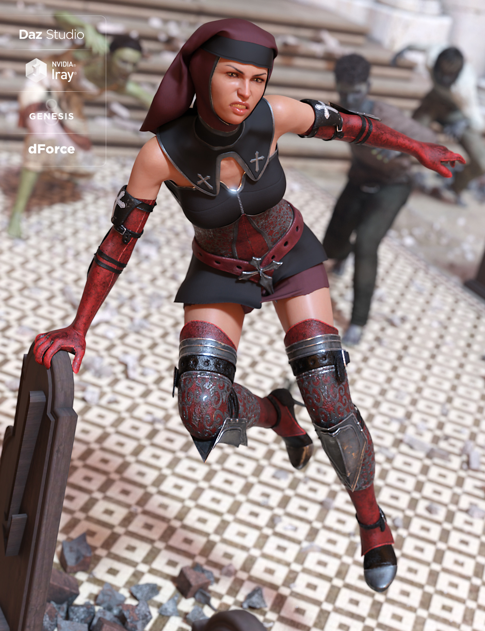 dForce Sister Mary Outfit Textures dForce Sister Mary Outfit Textures by: Moonscape GraphicsSade, 3D Models by Daz 3D