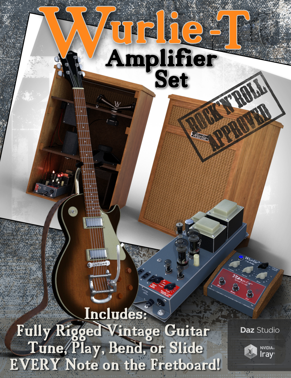 Wurlie-T Amplifier Set by: Td3d, 3D Models by Daz 3D