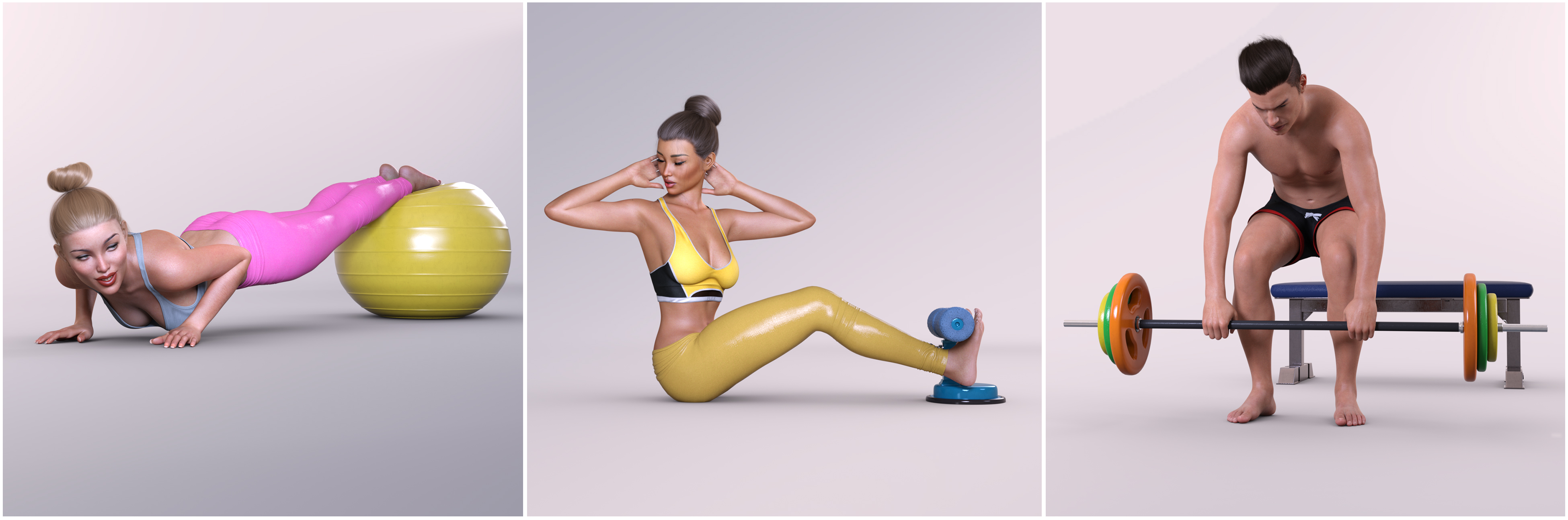 Z Fitness Props and Poses for Genesis 3 and 8 Z Fitness Props and Poses for Genesis 3 and 8 by: Zeddicuss, 3D Models by Daz 3D