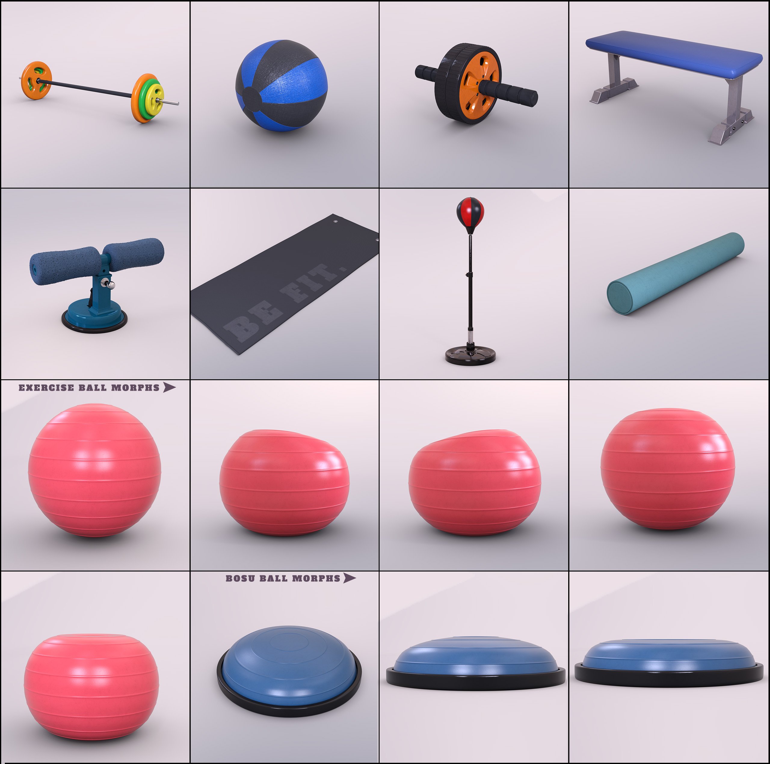 Z Fitness Props and Poses for Genesis 3 and 8 by: Zeddicuss, 3D Models by Daz 3D