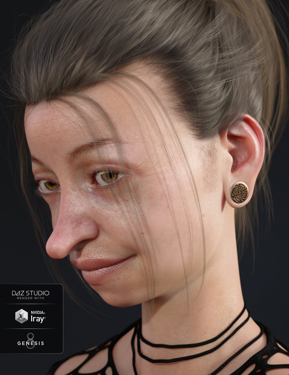 Gauged Ears for Genesis 8 Female(s) by: Arien, 3D Models by Daz 3D