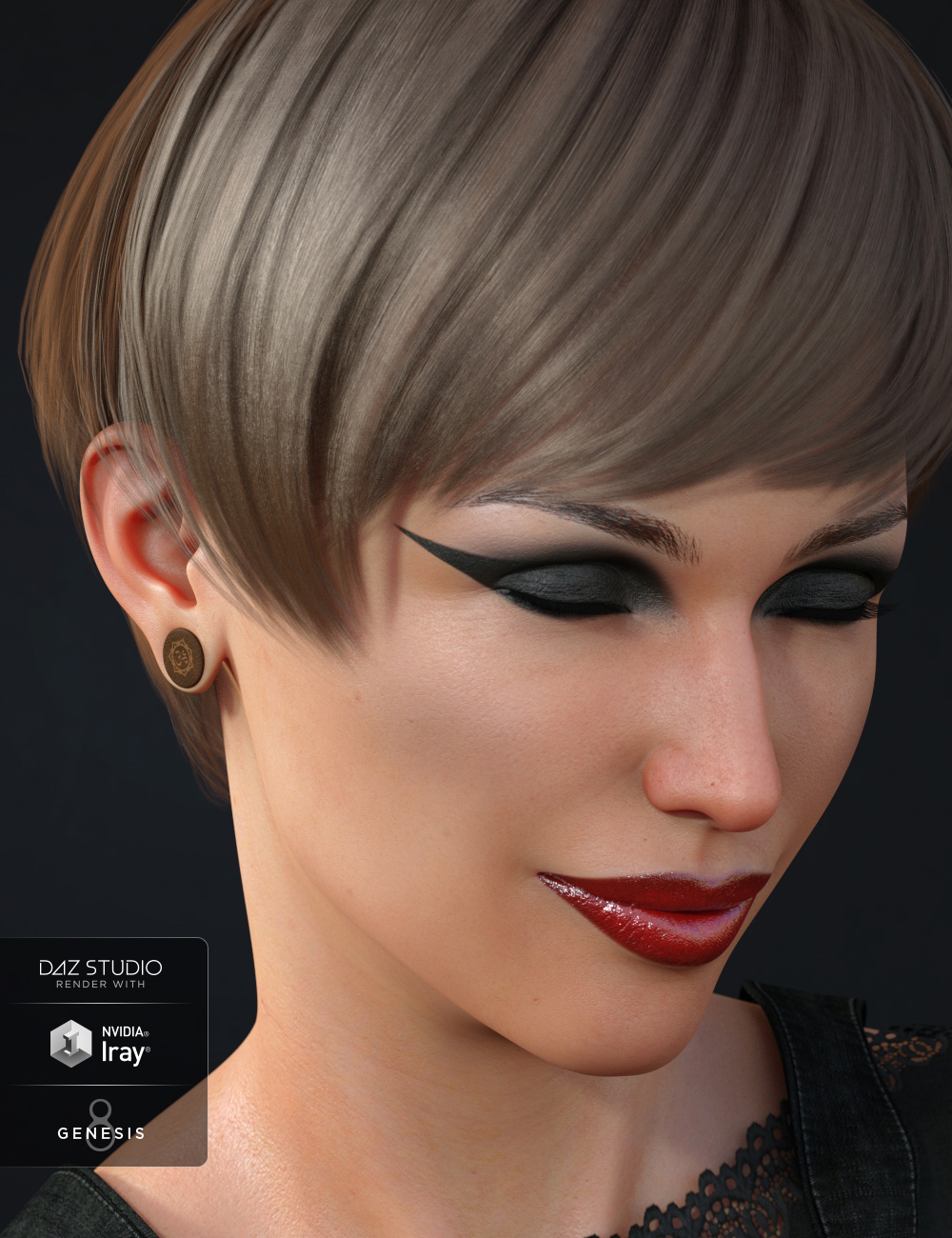 Gauged Ears for Genesis 8 Female(s) by: Arien, 3D Models by Daz 3D