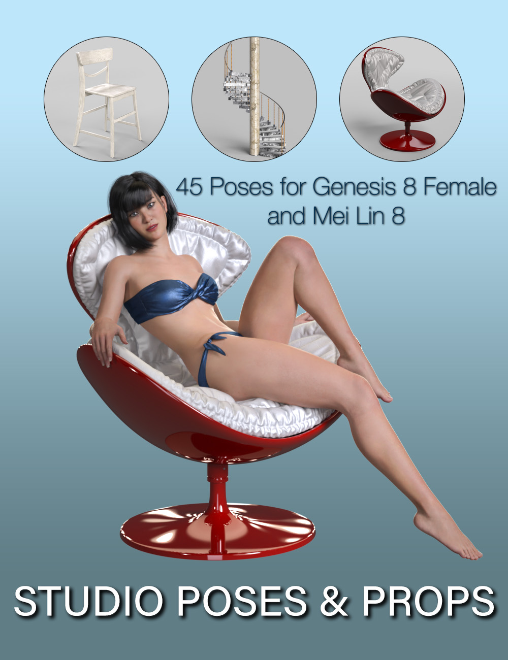S3D Studio Poses and Props for Genesis 8 Female(s) by: Slide3D, 3D Models by Daz 3D