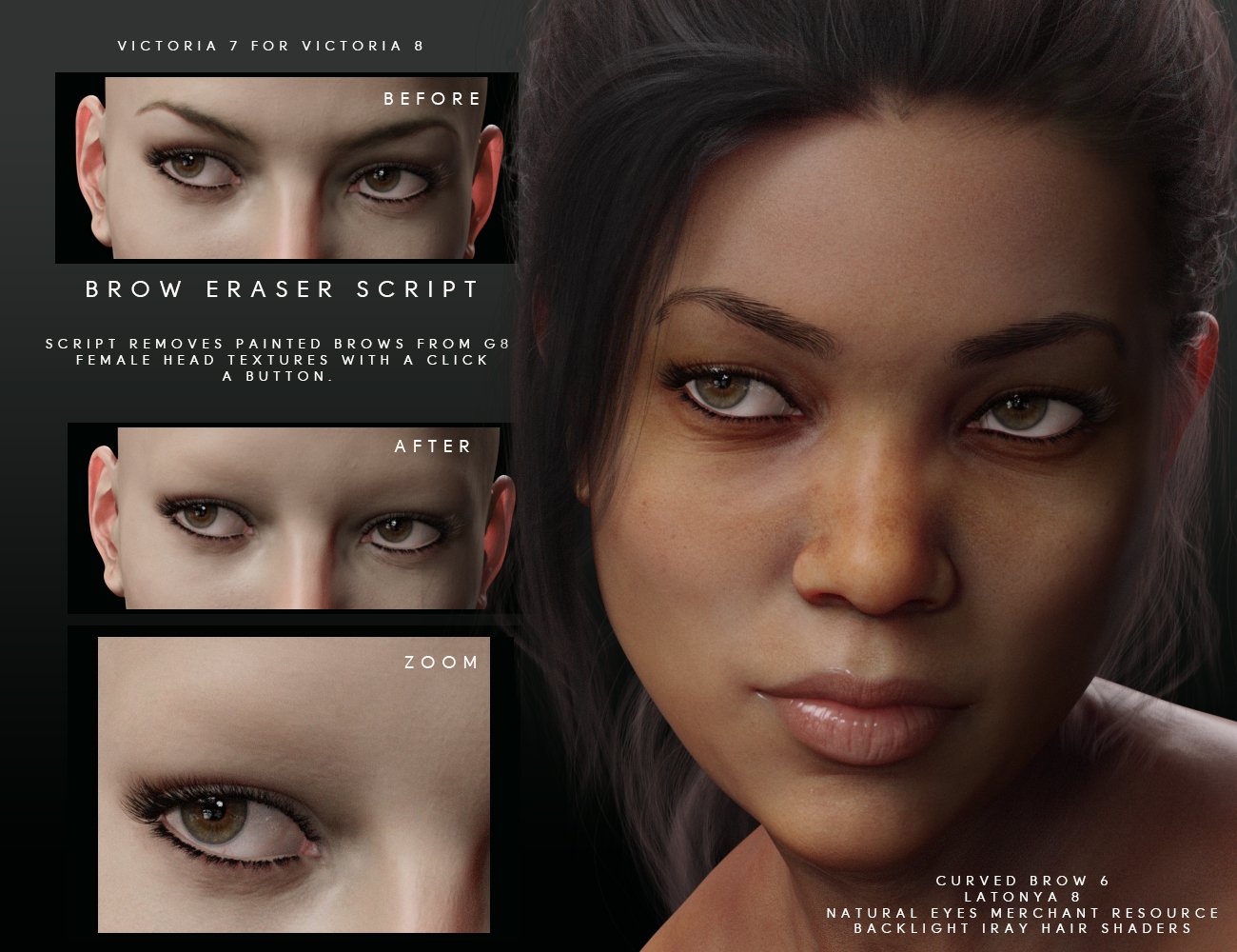Beautiful Brows for Genesis 8 Female(s) by: chevybabe25, 3D Models by Daz 3D