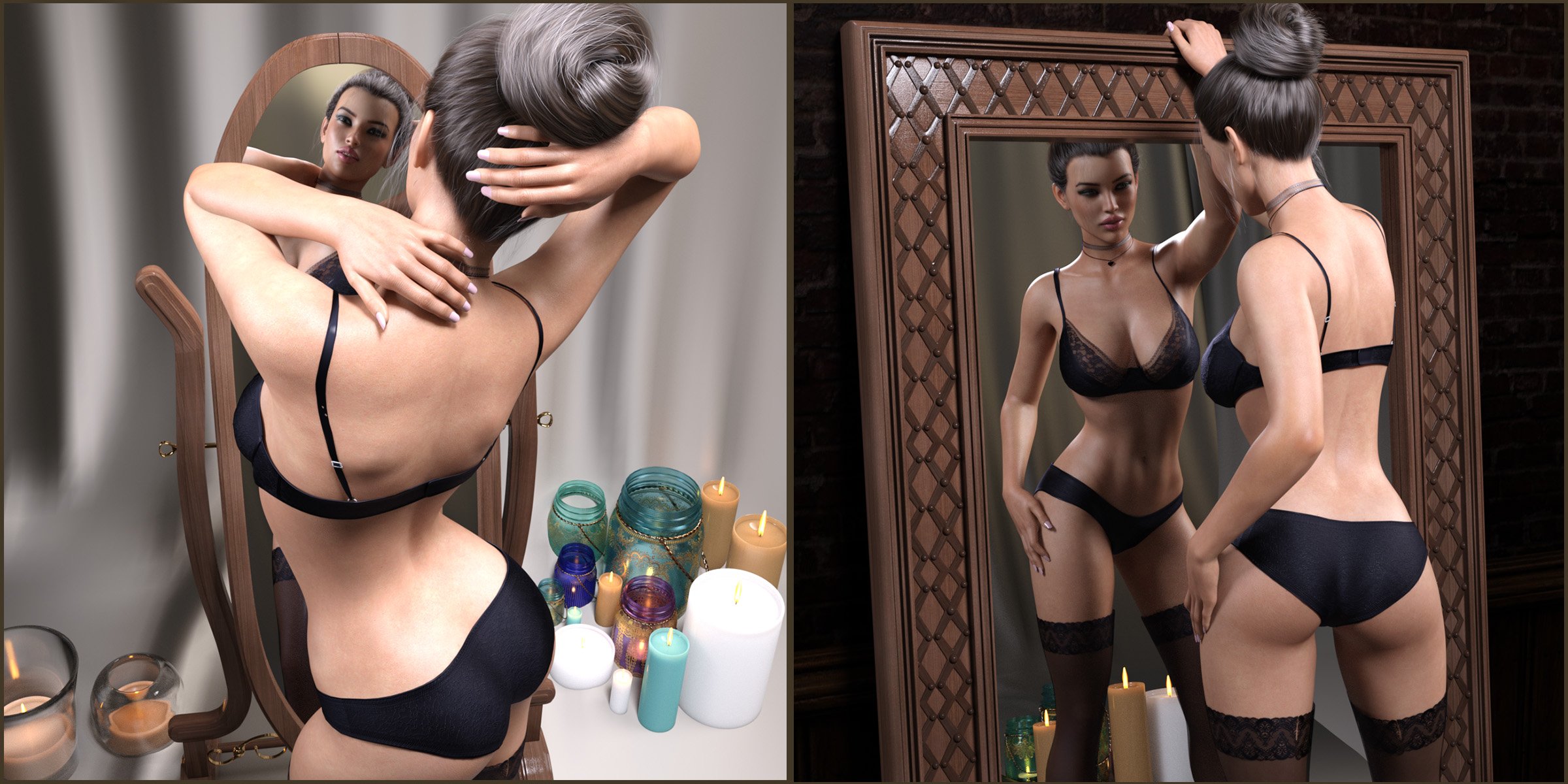 Z Sexy Reflections Mirrors and Poses for Genesis 3 and 8 Female by: Zeddicuss, 3D Models by Daz 3D