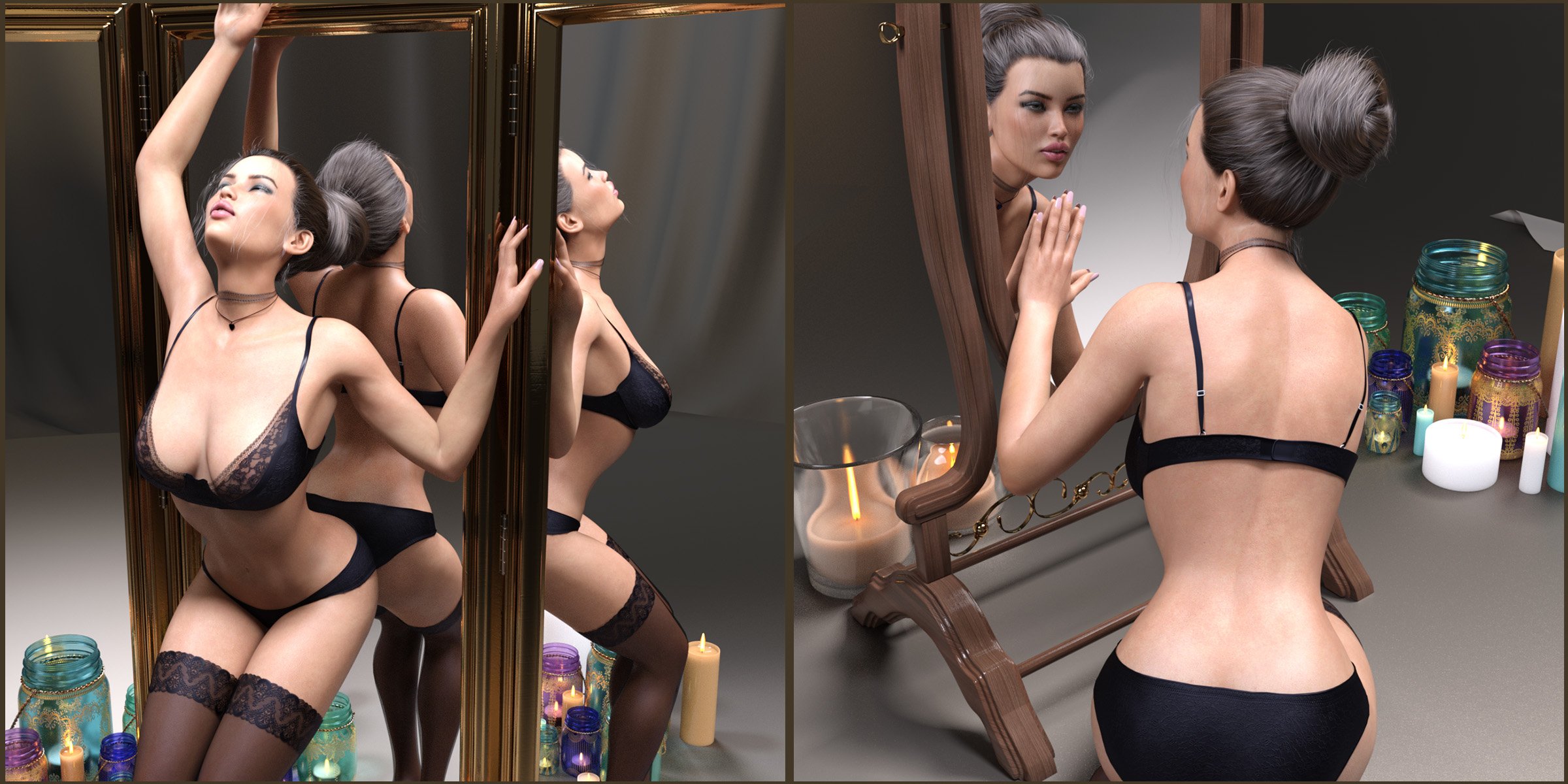 Z Sexy Reflections Mirrors and Poses for Genesis 3 and 8 Female by: Zeddicuss, 3D Models by Daz 3D