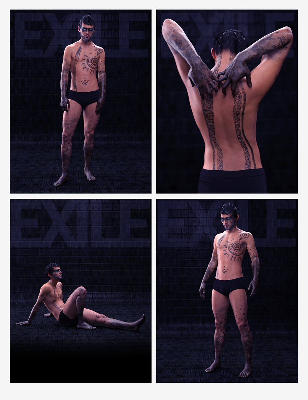 Exile Poses for Nix 8 and Genesis 8 Male by: Shimuzu, 3D Models by Daz 3D