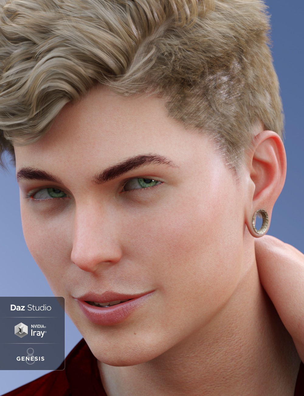 Gauged Ears for Genesis 8 Male(s) by: Arien, 3D Models by Daz 3D