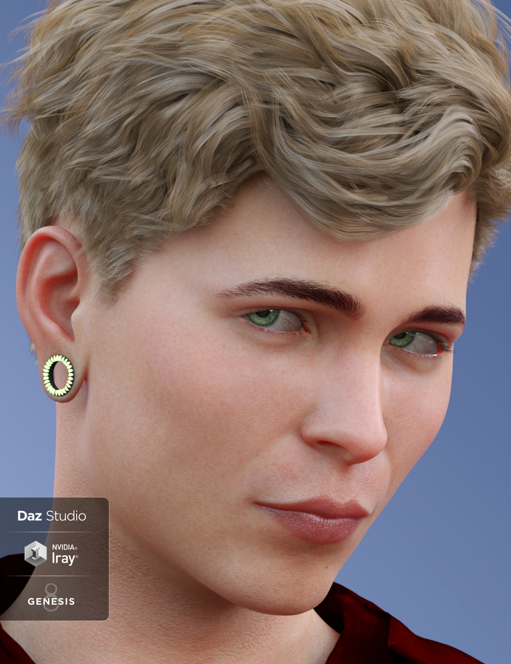 Gauged Ears for Genesis 8 Male(s) by: Arien, 3D Models by Daz 3D