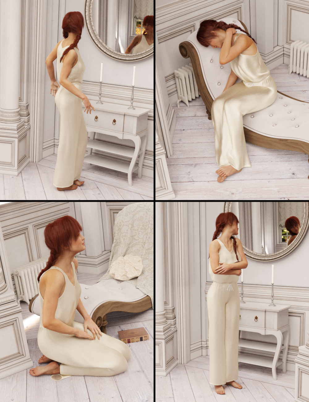 Rural Chateau III Retreat Poses Genesis 8 Female by: DianePredatron, 3D Models by Daz 3D