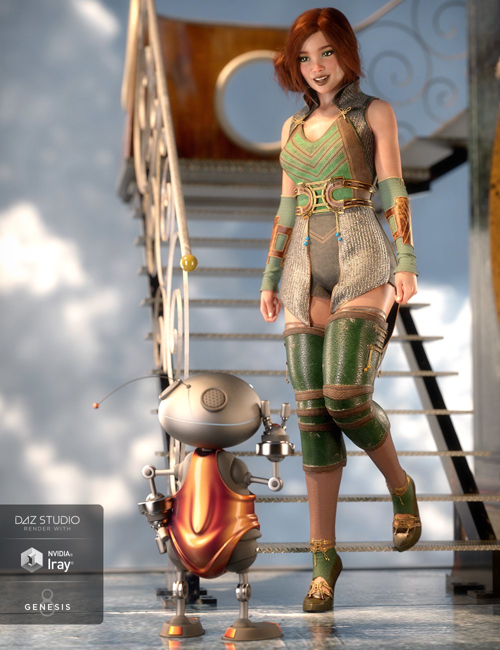 dForce Wind Guardian Outfit Textures by: Moonscape GraphicsSade, 3D Models by Daz 3D