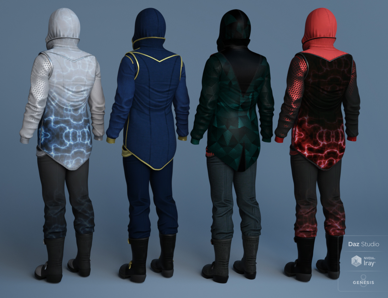 Sci-Fi Assassin Outfit Textures by: Demian, 3D Models by Daz 3D