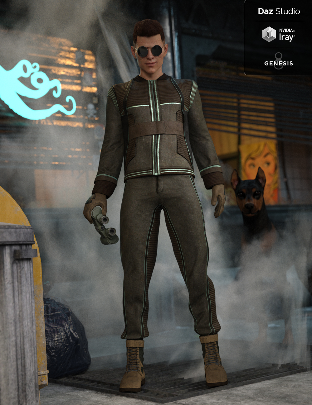 Intergalactic Spy Outfit for Genesis 8 Male(s) by: Nikisatez, 3D Models by Daz 3D