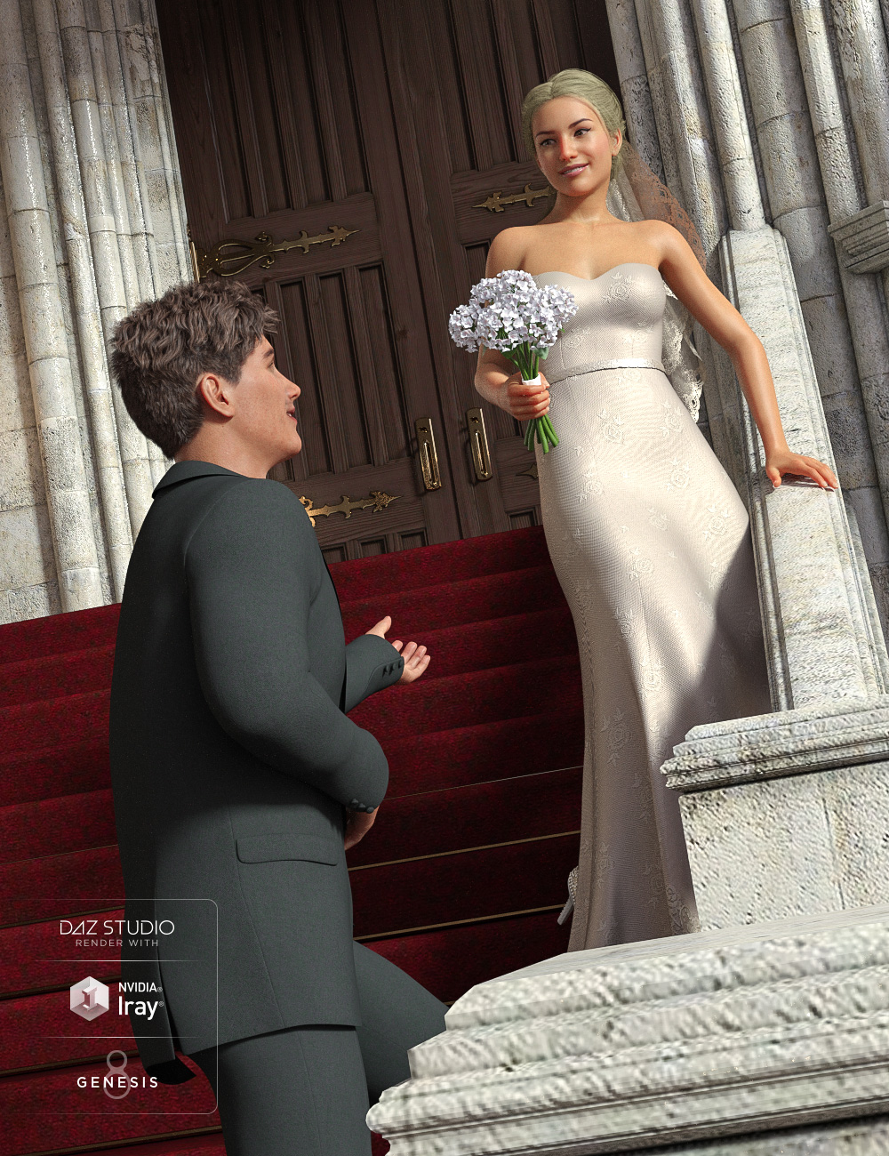 The Wedding Party Poses and Props by: DianePredatron, 3D Models by Daz 3D