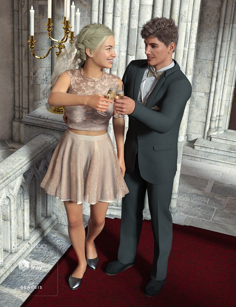 The Wedding Party Poses and Props by: DianePredatron, 3D Models by Daz 3D