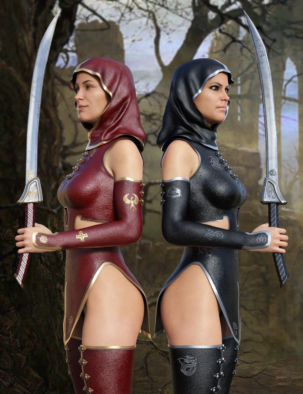 Templar Huntress Outfit Expansion Pack by: midnight_stories, 3D Models by Daz 3D