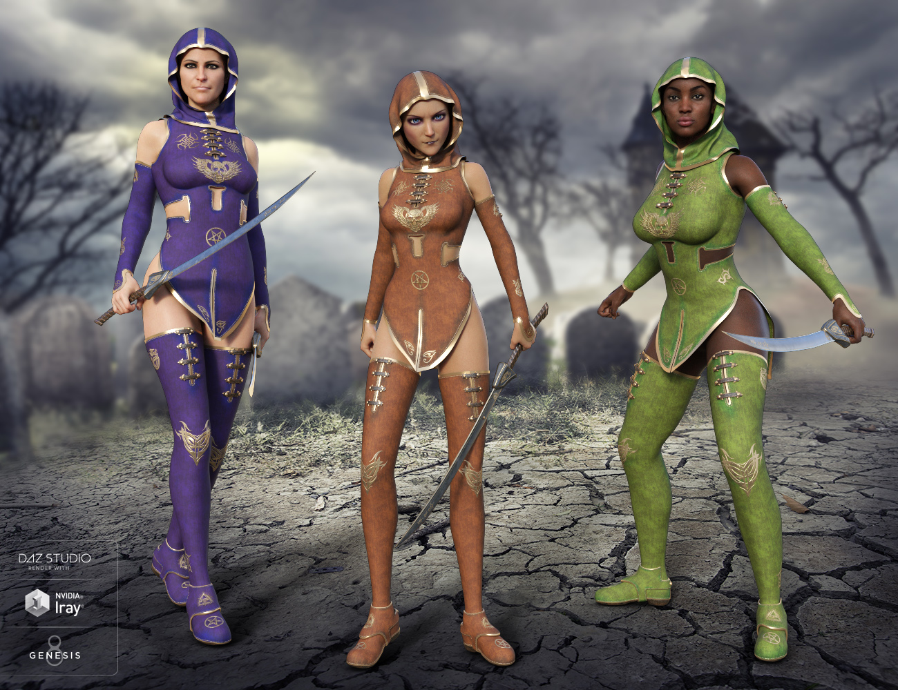 Templar Huntress Outfit Expansion Pack Templar Huntress Outfit Expansion Pack by: midnight_stories, 3D Models by Daz 3D