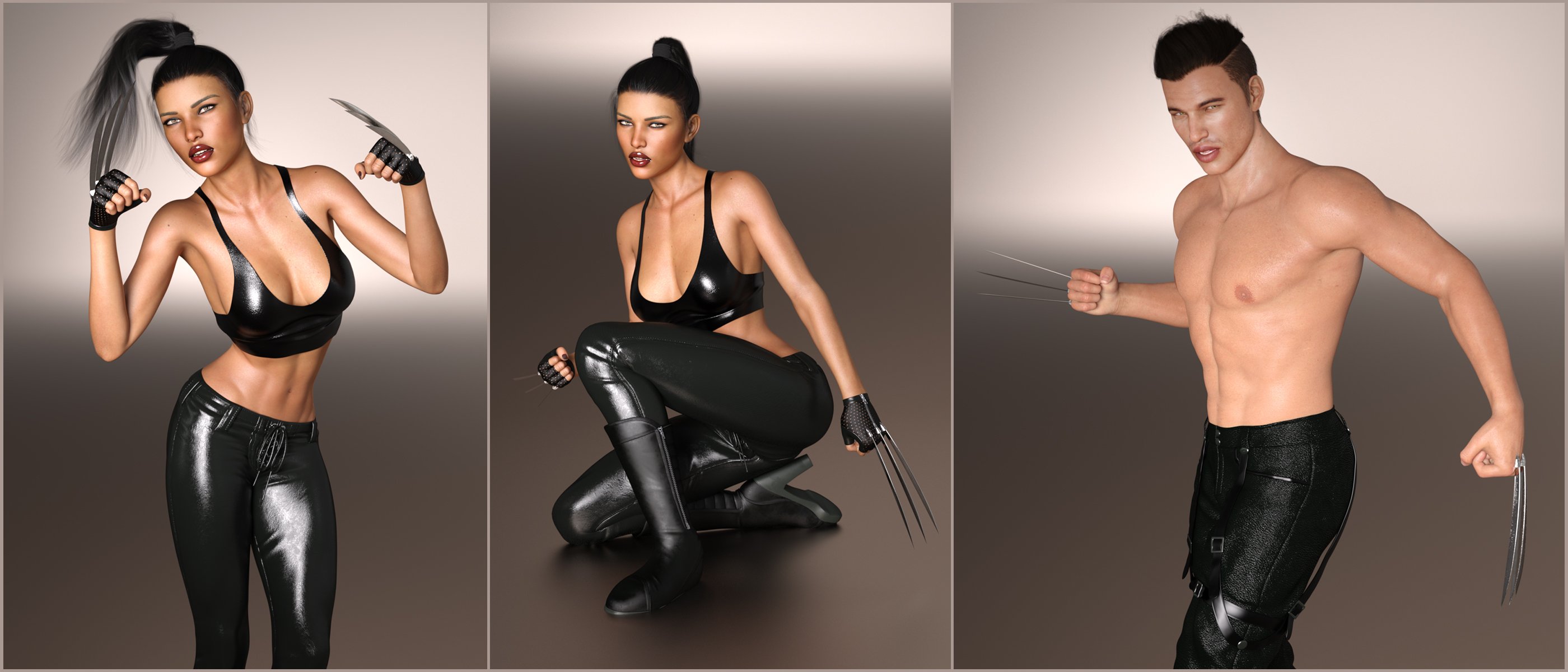 Z Deadly Blades Props and Poses for Genesis 3 and 8 by: Zeddicuss, 3D Models by Daz 3D