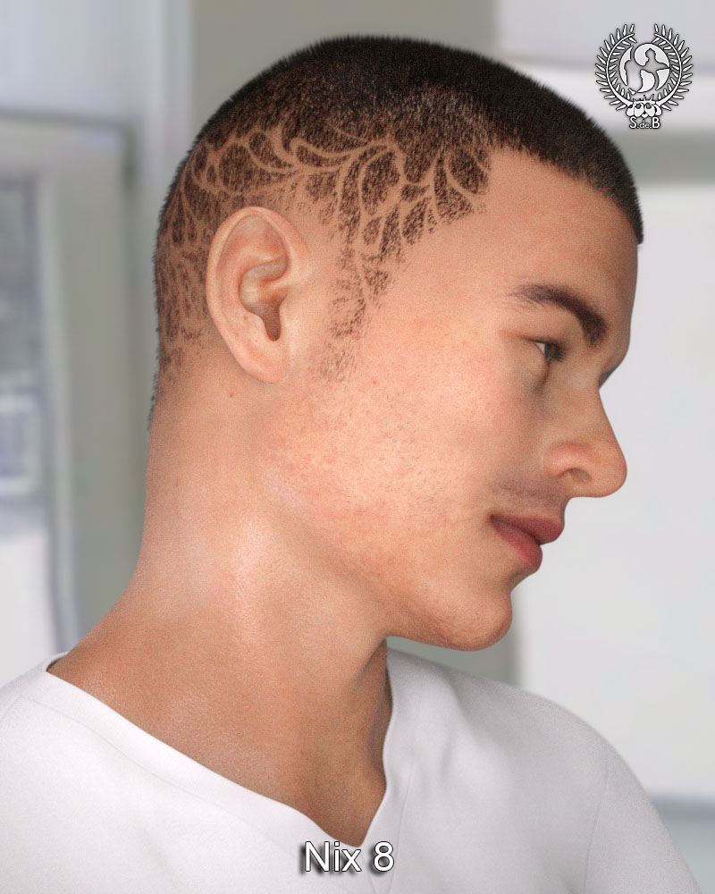 Stylish Shaved Hair For Genesis 3 And 8 Male(s) by: SamSil, 3D Models by Daz 3D