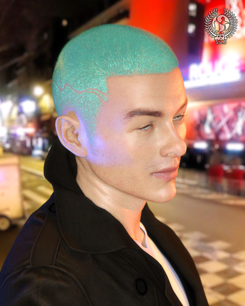 Stylish Shaved Hair For Genesis 3 And 8 Male(s) by: SamSil, 3D Models by Daz 3D