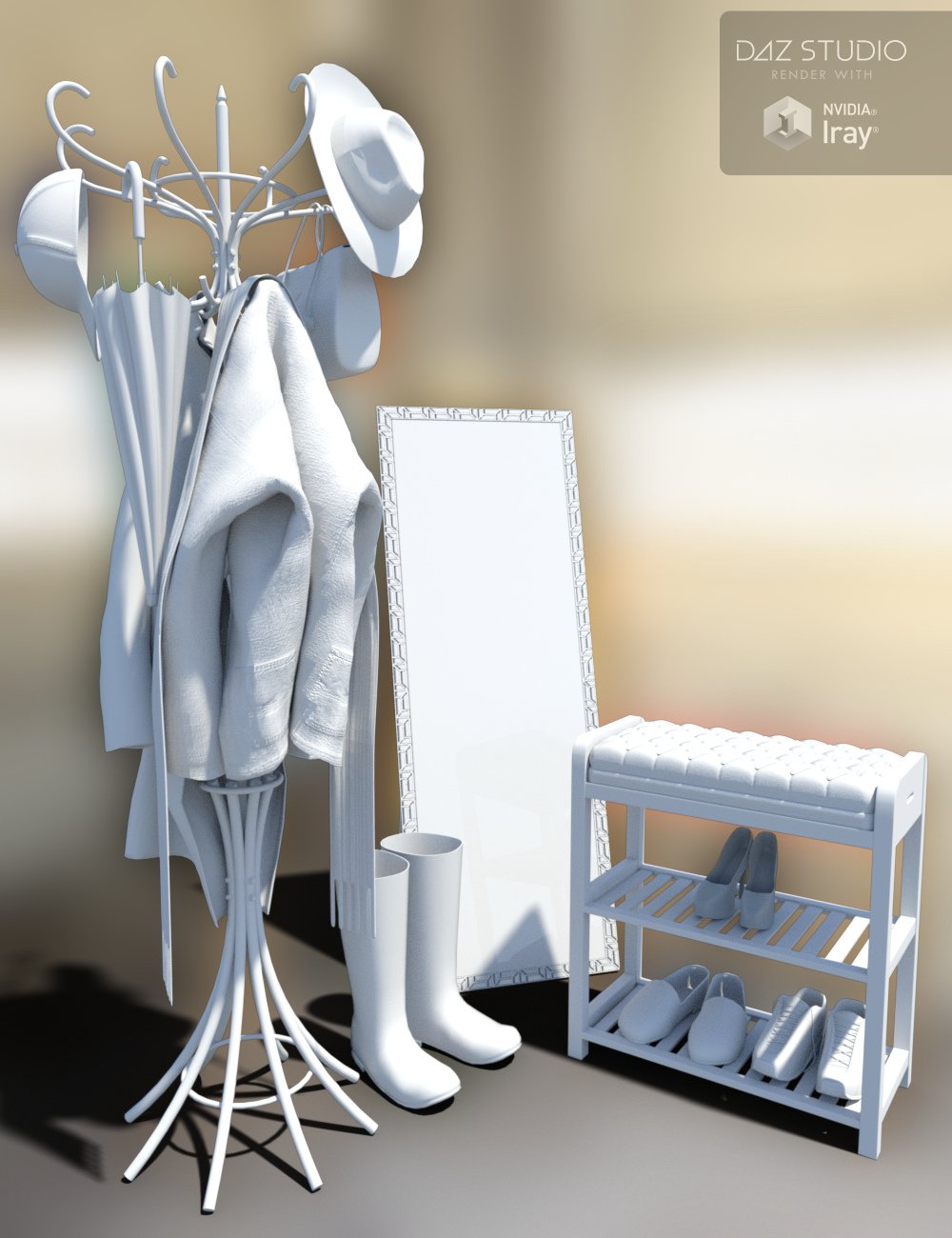 Cloakroom Clutter by: Merlin Studios, 3D Models by Daz 3D