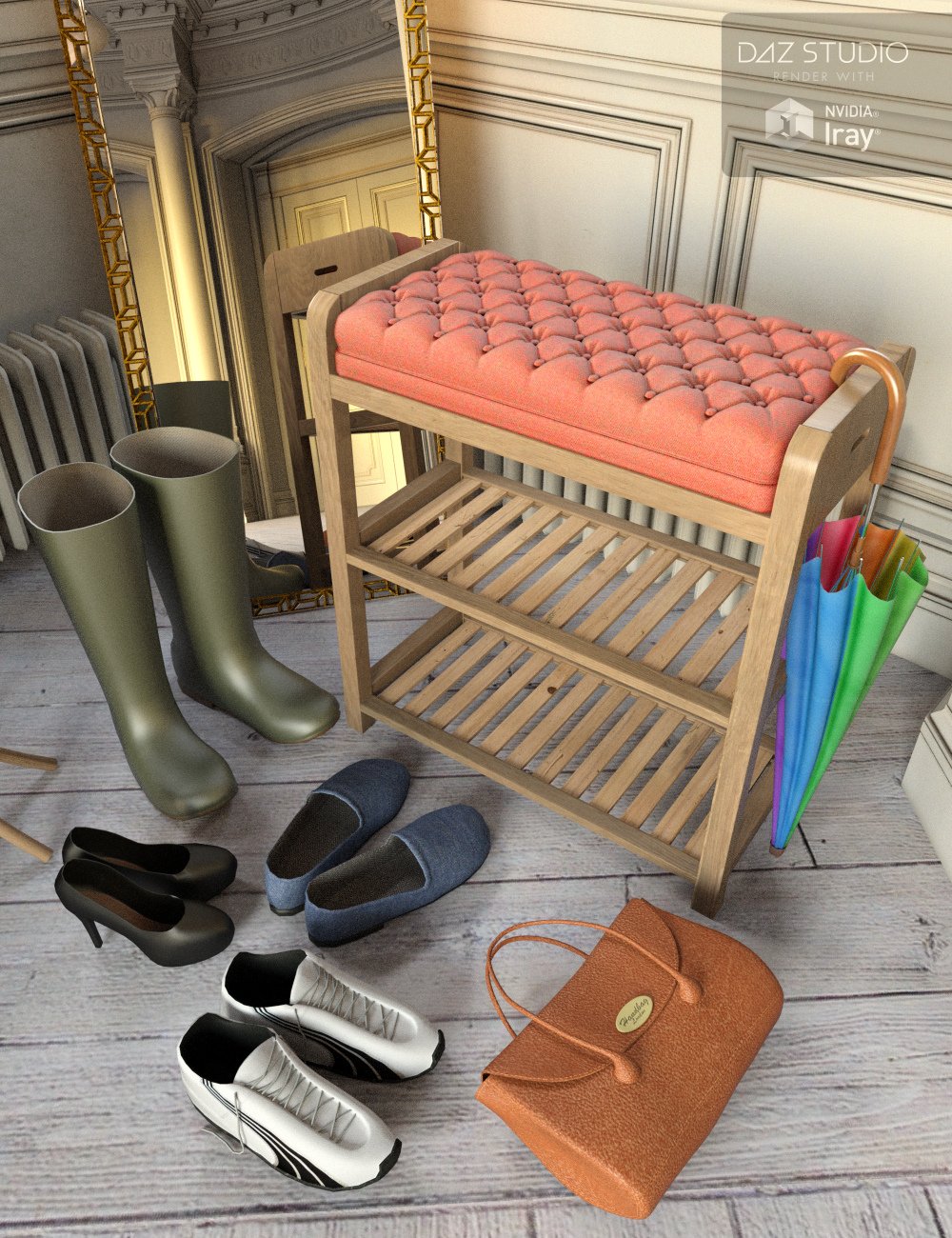 Cloakroom Clutter Cloakroom Clutter by: Merlin Studios, 3D Models by Daz 3D