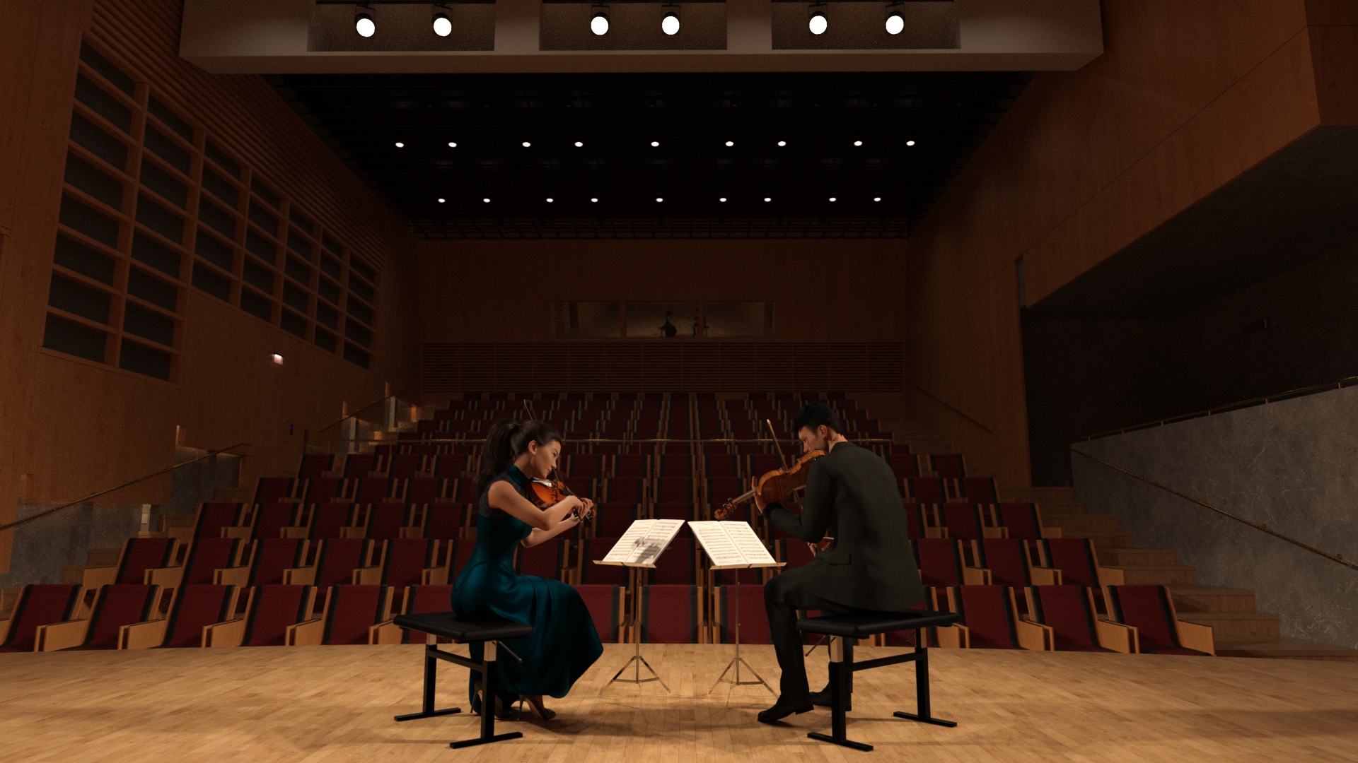 Recital Hall and Auditorium Recital Hall and Auditorium by: Protozoon, 3D Models by Daz 3D