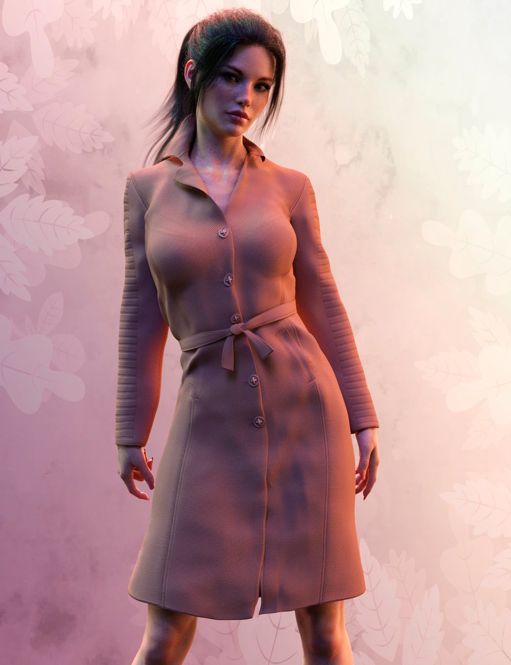 X-Fashion Trench Coat for Genesis 8 Female(s) by: xtrart-3d, 3D Models by Daz 3D