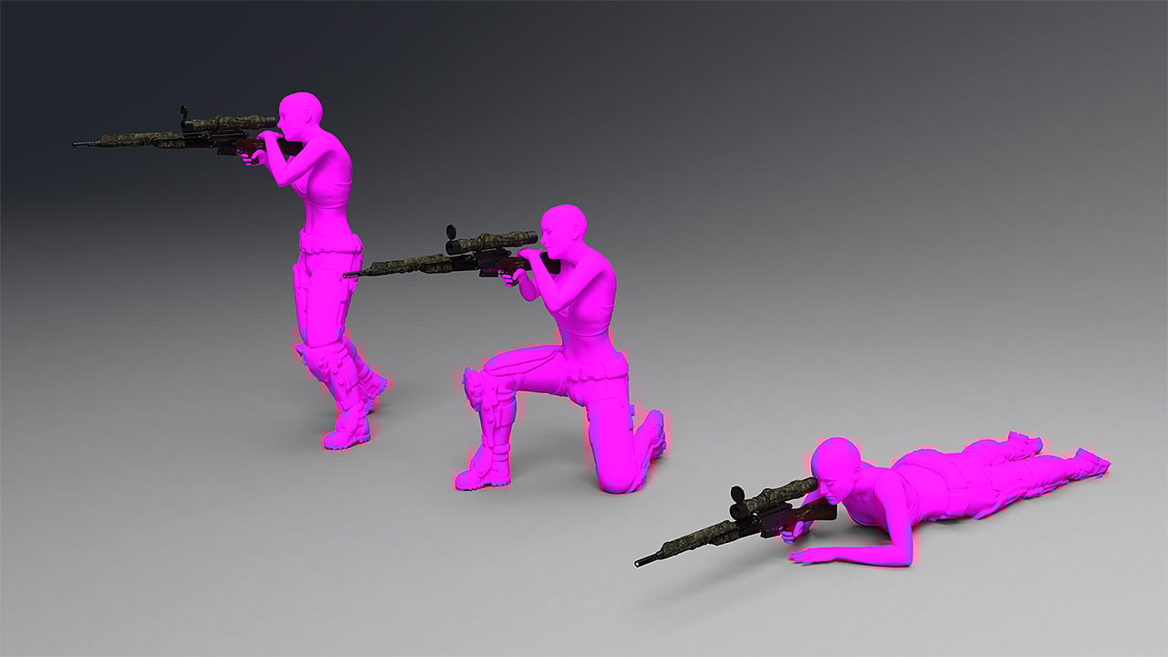 Sniper Rifle and Poses Sniper Rifle and Poses by: Mely3D, 3D Models by Daz 3D