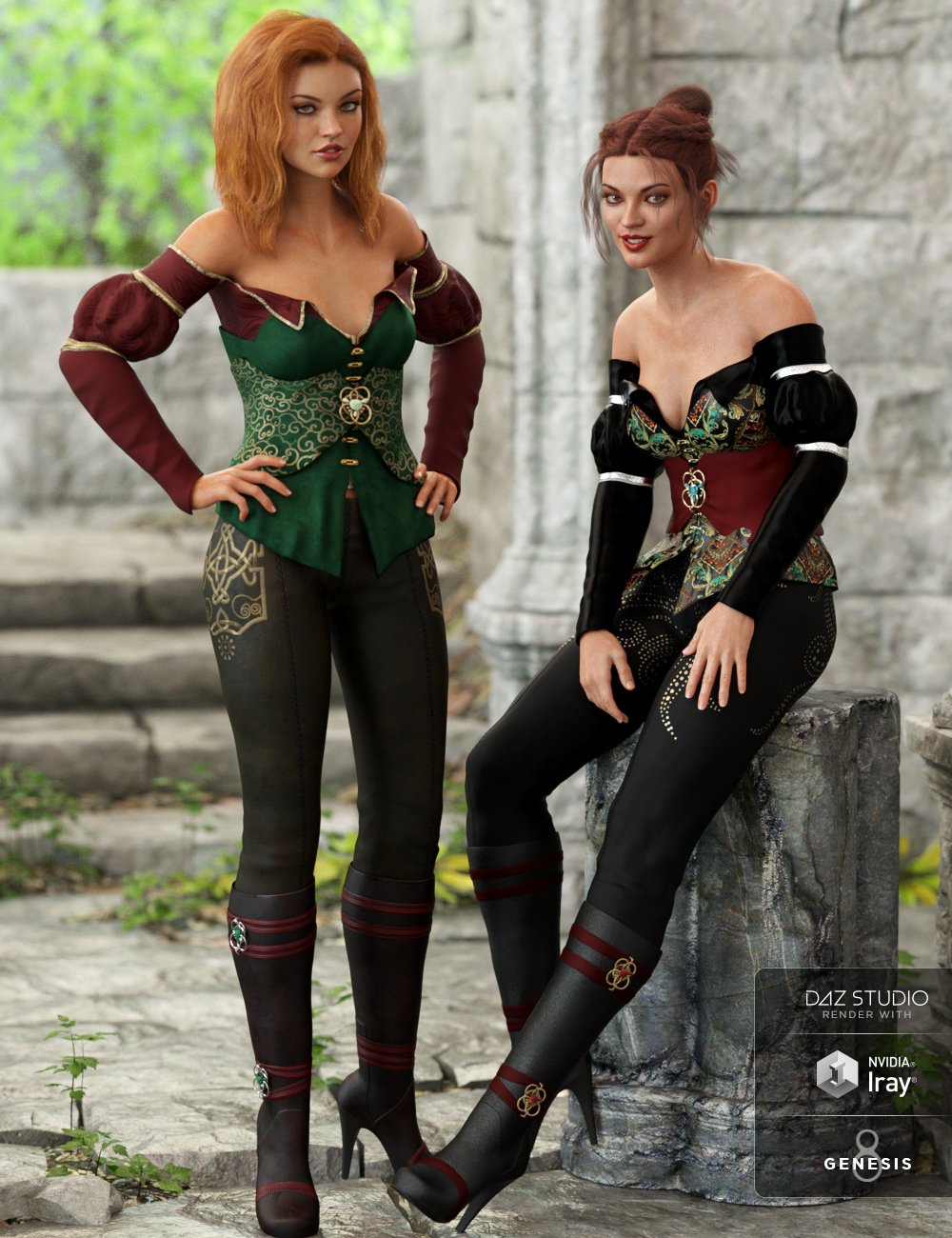 dForce Ruby June Outfit Textures by: Moonscape GraphicsSade, 3D Models by Daz 3D