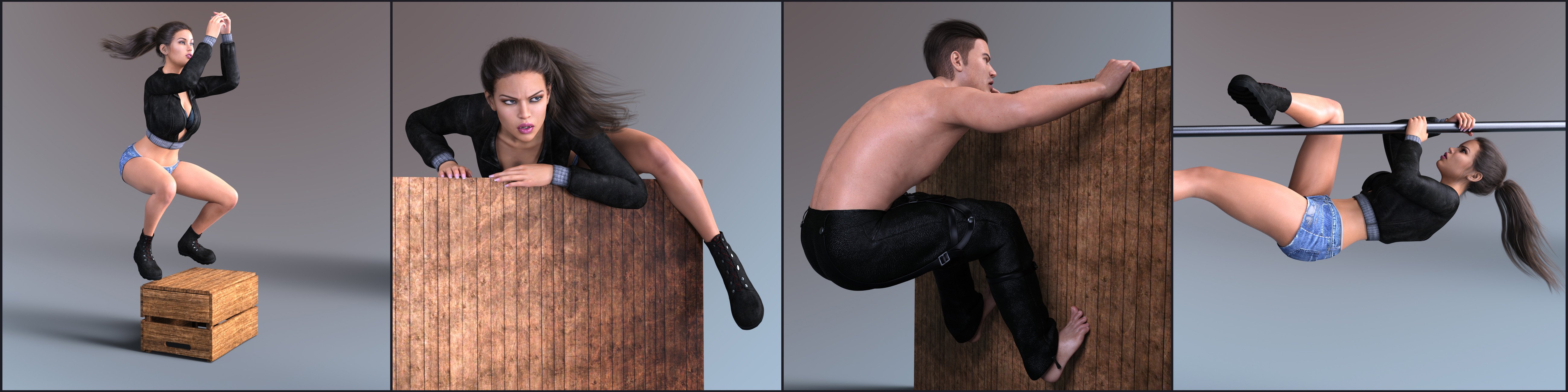 Z Variety Action Pose Collection for Genesis 3 and 8 by: Zeddicuss, 3D Models by Daz 3D