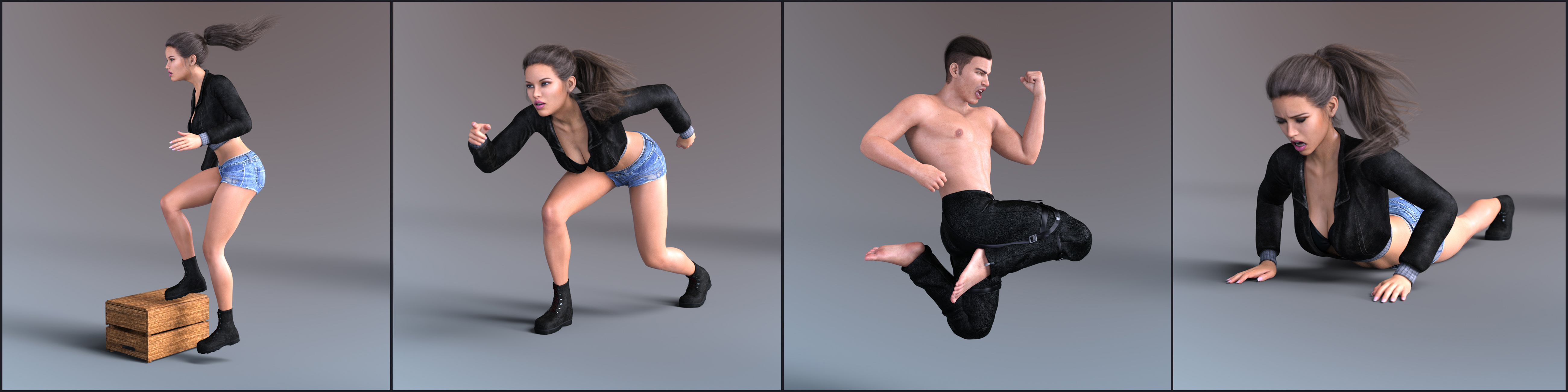 Z Variety Action Pose Collection for Genesis 3 and 8 by: Zeddicuss, 3D Models by Daz 3D
