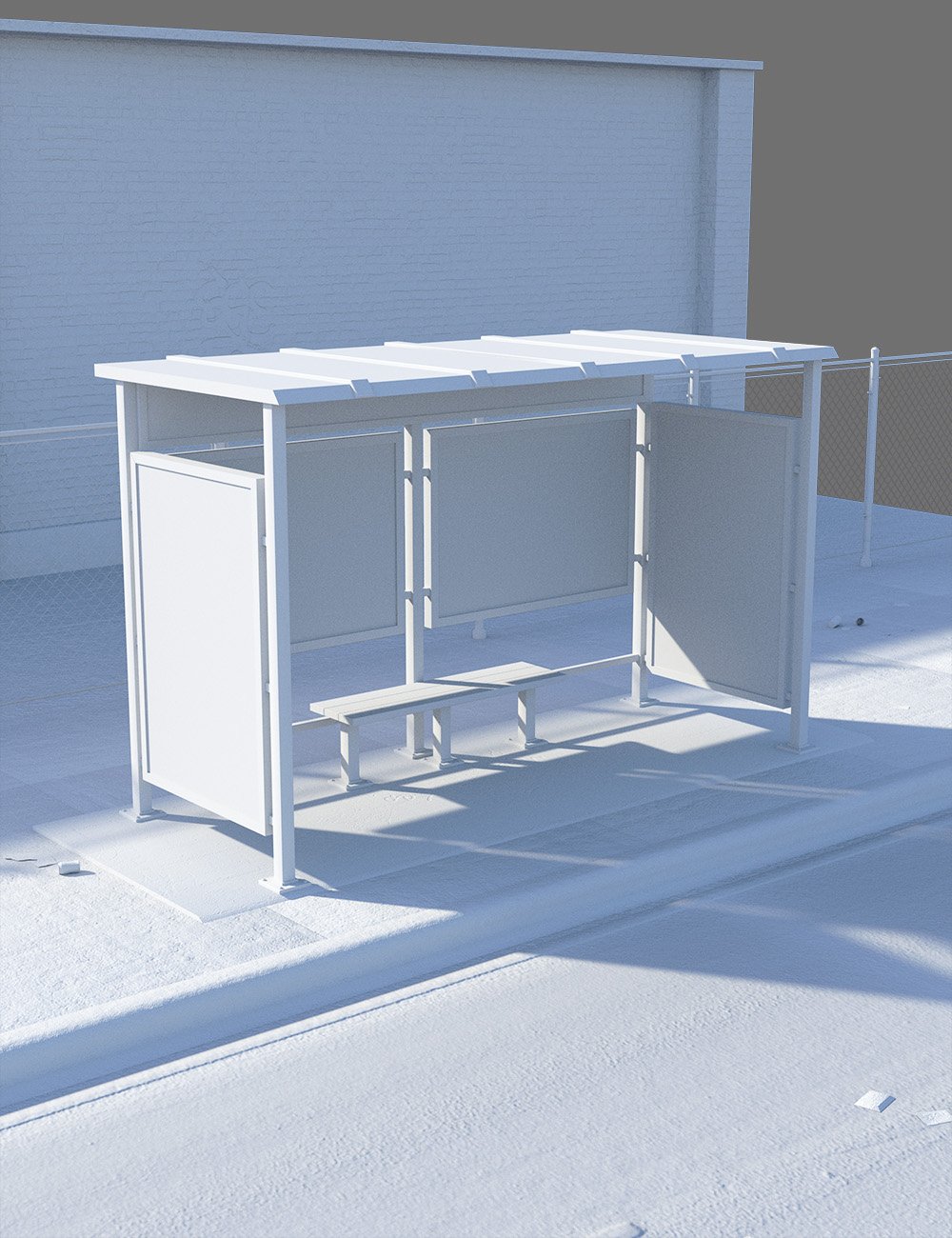 Urban Bus Stop Urban Bus Stop by: , 3D Models by Daz 3D