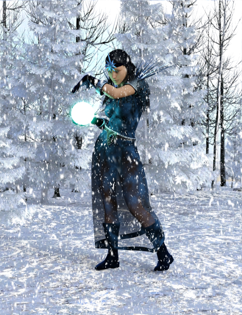 Witch of Winter Outfit for Genesis 8 Female(s) by: AcharyaPolina, 3D Models by Daz 3D