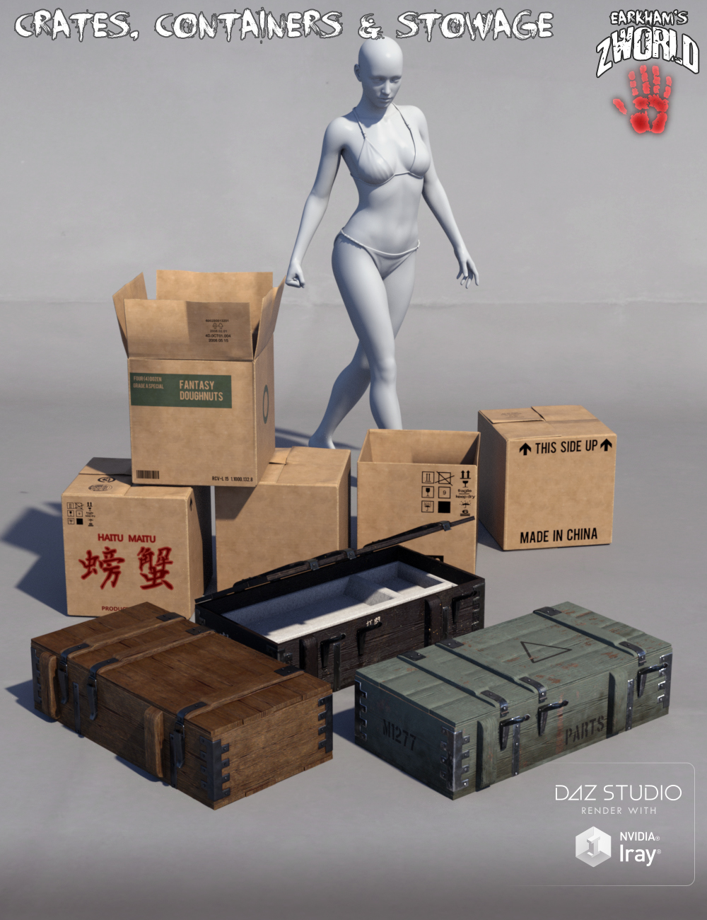 EArkham's ZWorld Crates, Containers, and Stowage by: E-Arkham, 3D Models by Daz 3D